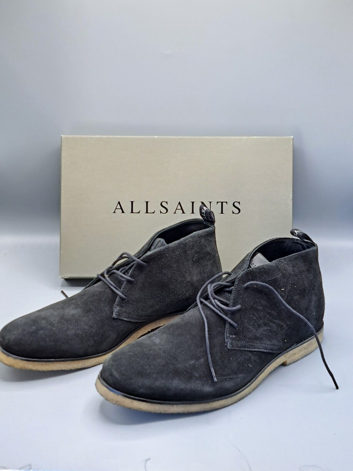 Allsaints, Luke Chukka Suede, Schwarz, Größe 45, Herren